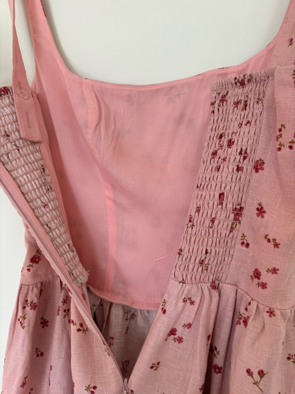 NEW Reformation Janu Midi Linen Dress Noelia Pink Floral | US 0 UK 4 - Picture 14 of 14